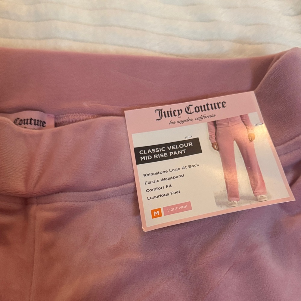 Juicy Couture Classic Velour Pants in Soft Pink